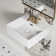 Los Flexi Floating Wall Mount Sink with 3-Hole at 4" Centers, White Ceramic with Overflow