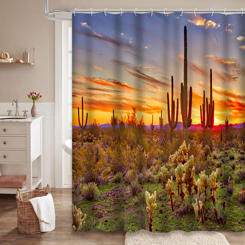 Rideau de douche Arizona Desert Cactus Sunset, L 72 po x l 72 po
