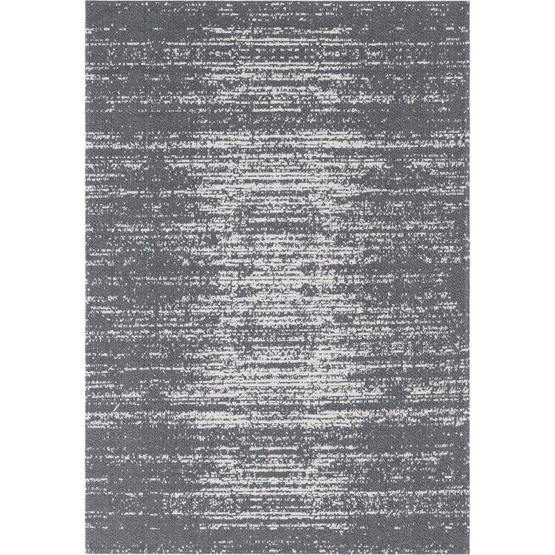 Tapis contemporain Dorrien couleur plomb, Rectangle 6 pi 4 po x 9 pi