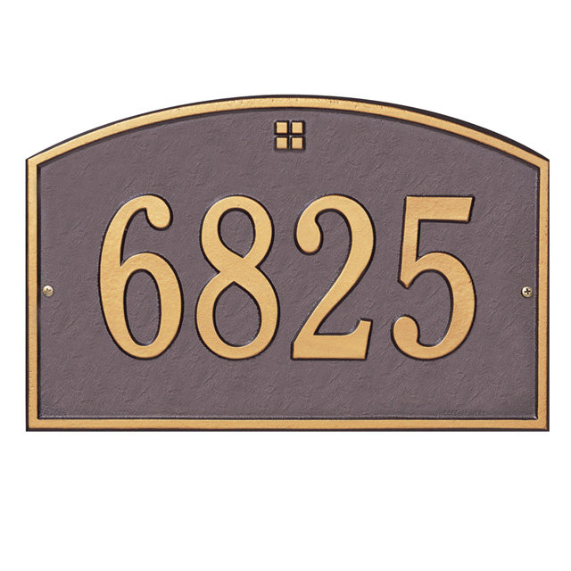 Plaque d'adresse murale 1 ligne Cape Charles, Cuivre antique, Oui