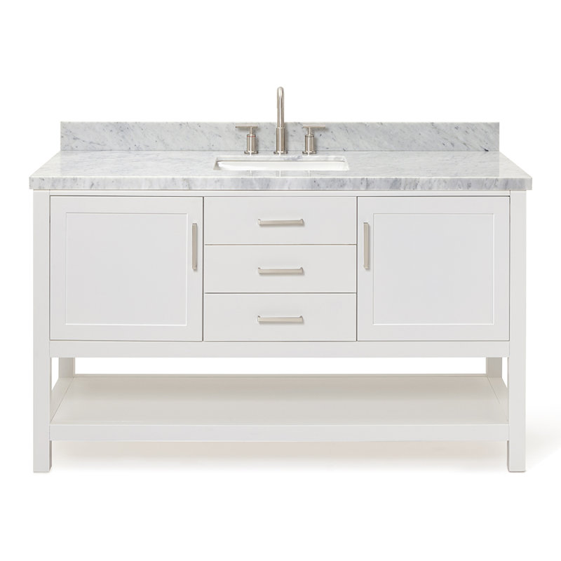 Bayhill 61" W Single Bathroom Vanity Set, White, 61"