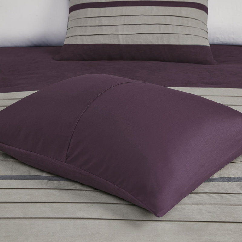 Ensemble d'édredon en luxueux très grand daim luxueux - mauve, 7 pièces