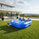 Inflatable Swimming Pool with Seats & Headrests | 96 * 96* 24 Inch Blue Thickened Water Park For Outdoor Activities