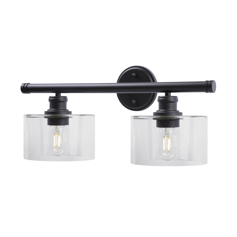 Barre d'éclairage de salle de bain 2 lumières Currey, Noir