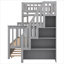 Structure de lit superposé simple au-dessus d'un lit double avec lit gigogne et escalier pour les soirées pyjama