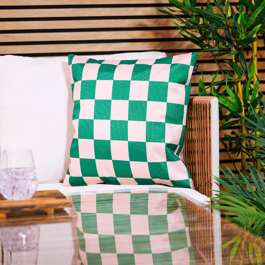 Bean Bag Bazaar Checkerboard & Stripe Indoor-Outdoor Cushion