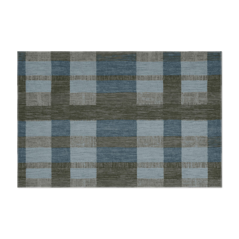 Tapis d'intérieur et d'extérieur à carreaux gris, Rectangle 5 pi x 7 pi
