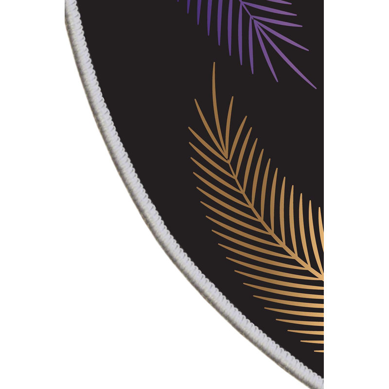 Élégant tapis rond (27,6 po), 100% polyester, hauteur de poils de 0,3 po | Pois antibactérien antidérapant en PVC | Lavable à la machine, 650 g / m², impression numérique 3D | Parfait pour le salon, la chambre à coucher et la salle de jeux