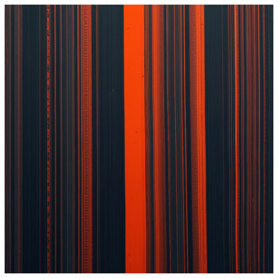 Tapis de bain noir à rayures orange