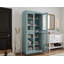 Armoire de salle de bain autoportante 100% bois massif 32 "avec portes en verre transparent et tablettes réglables - Rangement de salle de bain moderne-1669745072