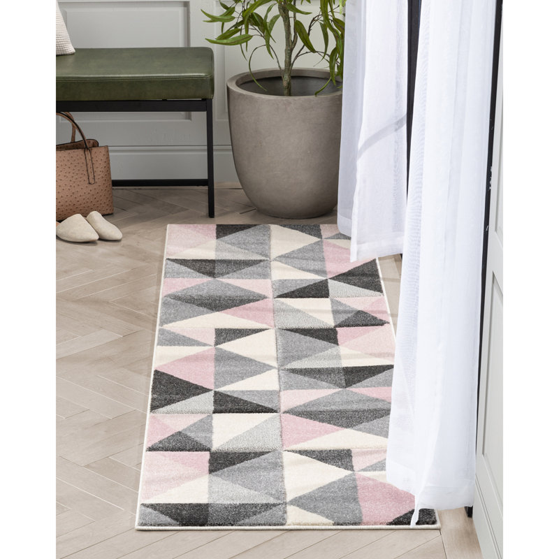 Astrid Geometric Synthetic Area Rug, Runner 67 x 220 cm