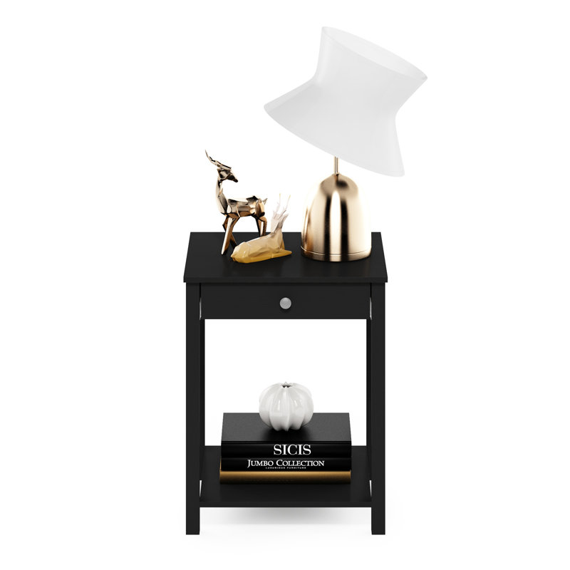 Table d'appoint avec tiroir Montale, chêne noir, Chêne noir