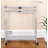 29" Silver Metal and Mirrored Glass Rolling Bar Cart With Wine Storage