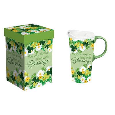Shamrock Blessings Ceramic Perfect Cup, 17oz, Gift Box
