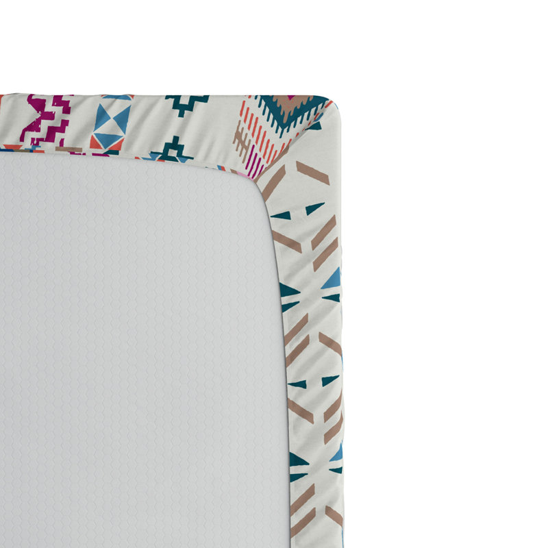 Microfiber Geometric Fitted Sheet, Full Fitted Sheet