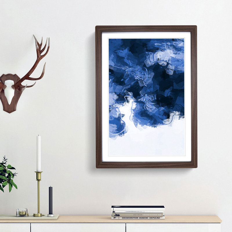 Falling Through - Picture Frame Graphic Art Print, 50cm H x 35cm W x 2cm D, Walnut
