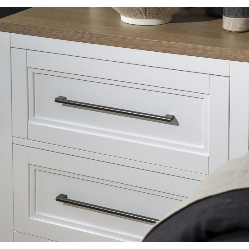 Franklin 30" Wide Two Tone Farmhouse Night Stand with 2 Drawers and USB Outlets