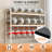 2-Tier Desktop Hutch Bookshelf - Metal Desk Shelf Bookcase with Grid Panel