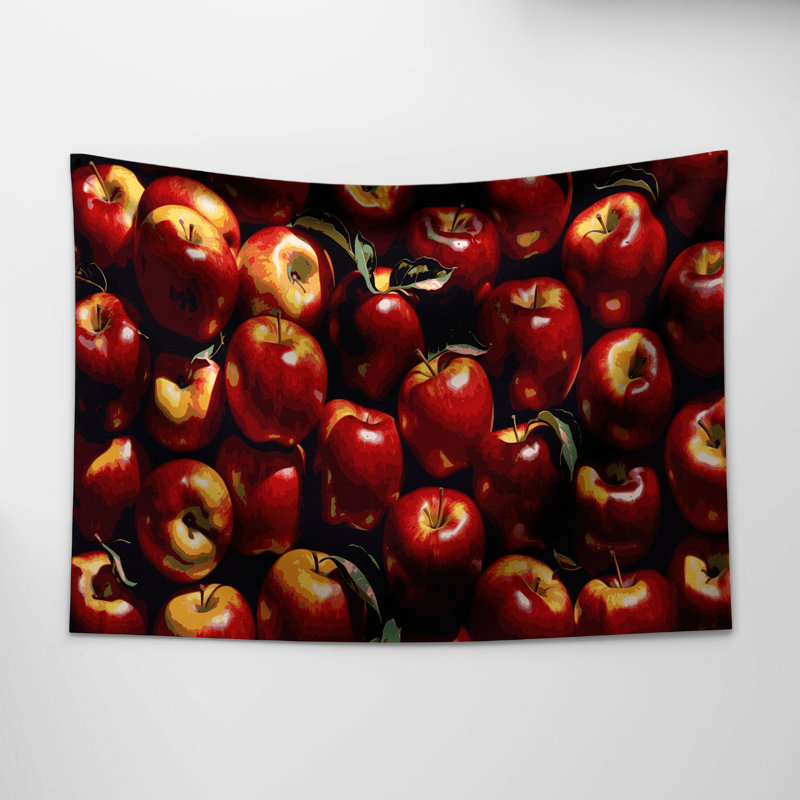 Tapisserie murale fruit pomme rouge, 26 po x 36 po
