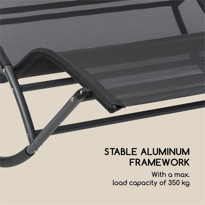 182cm Long Reclining Schwingliege, Black