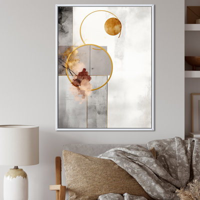 «Simplicity Vintage Gold Watercolor», art mural moderne sur toile géométrique
