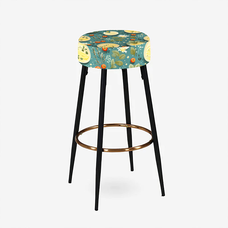 Ensemble de 2 tabourets de bar vert et jaune