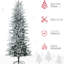 Arbre de Noël 850 branches de 7,5 pi, 350 lumières claires et chaudes, ouverture automatique, conception floquée, ignifuge, décoration jaune facile à installer, structure d'installation