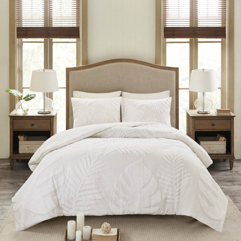 Housse de couette en coton et chenille - style bord de mer tropical 100% style bord de mer