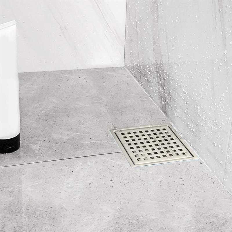 Drain de douche en acier inoxydable, Nickel brossé