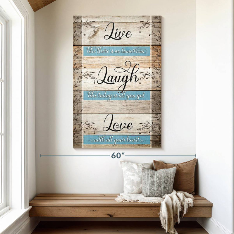Tergel Live Laugh Love Inspirational Quote, 51" H x 34" W