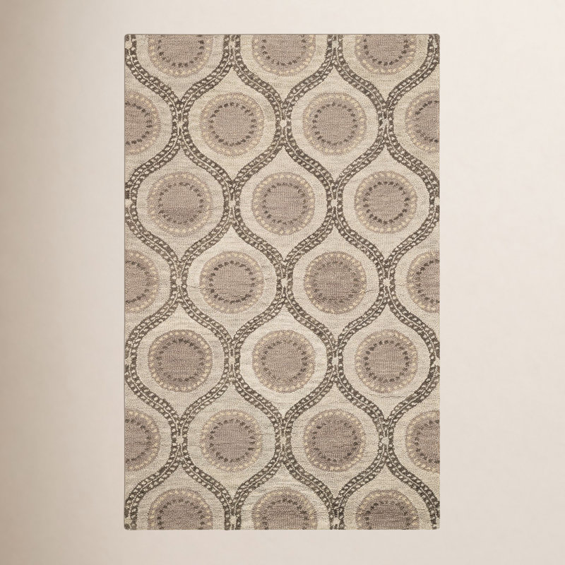 Medallion Grey Hand Tufted Wool Rug, Runner 2'6" x 8'