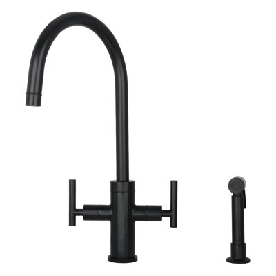 Double Handle Kitchen Faucet With Side Spray