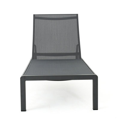 Grey Outdoor Lounge (2), Mesh Material, Long-term Use 2 Chaise Lounges, Construction, Stylish Look
