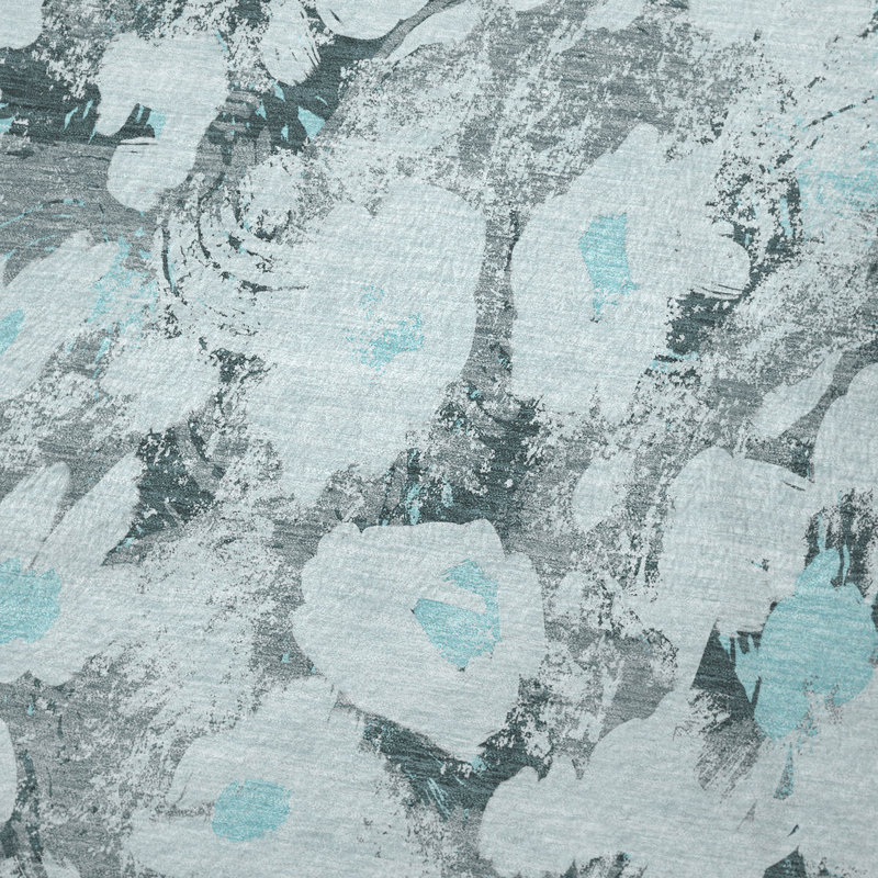 Addison Machine Washable Sherpa Throw Blanket, Teal Floral