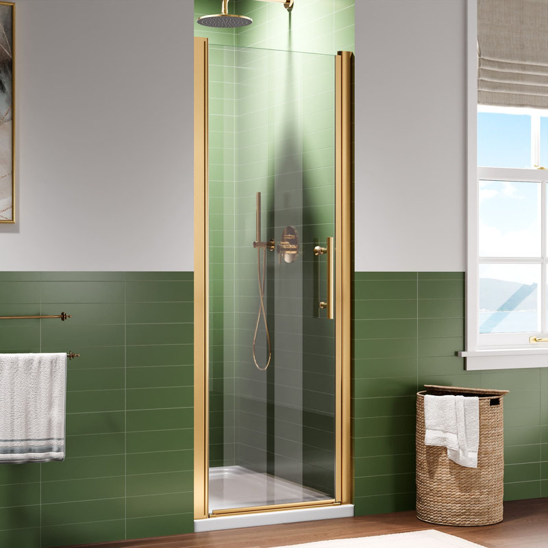 Porte de douche pivotante simple en verre 26-27,5 "x H 68"