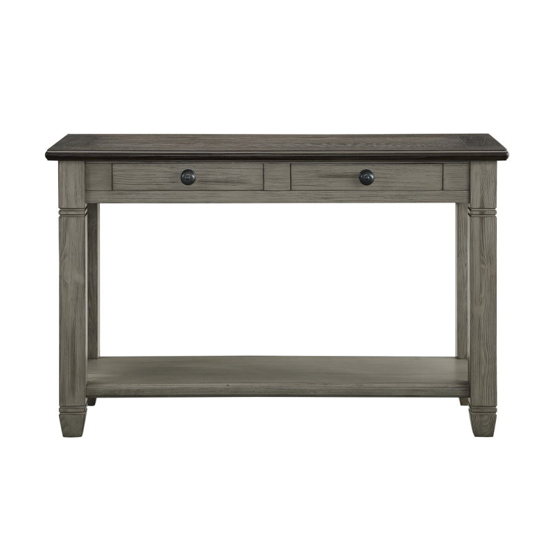 Table de canapé avec tiroirs et tablettes Rockdale, Grey, Grey