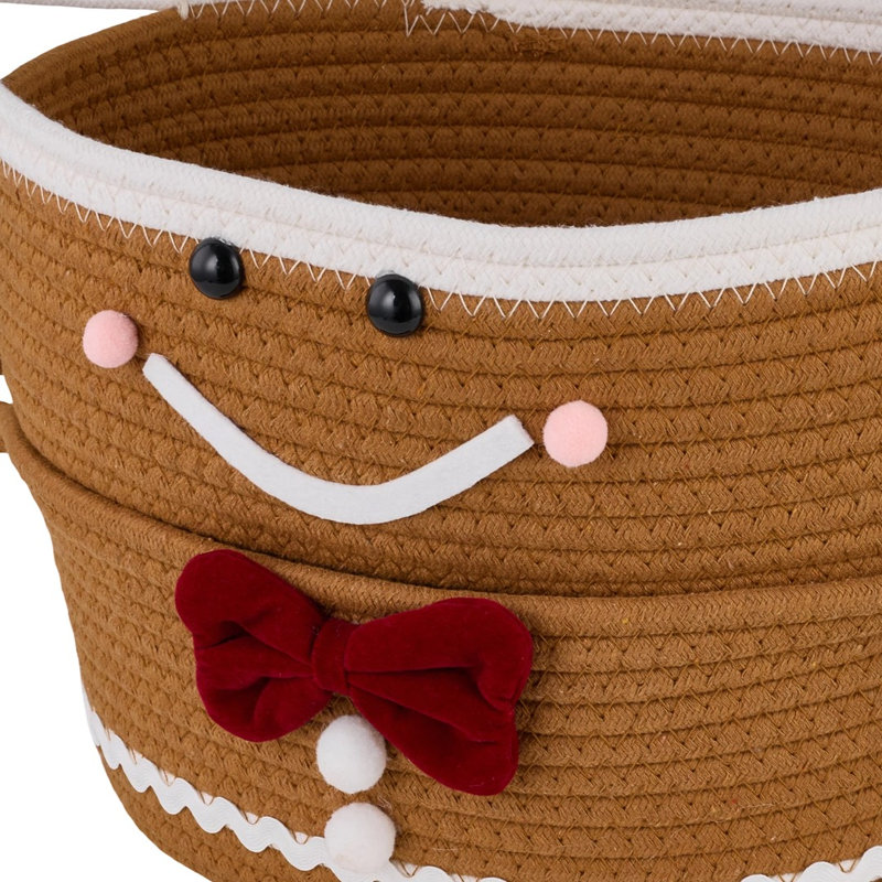Set of 2 Christmas-Theme Woven Storage Basket Organisers