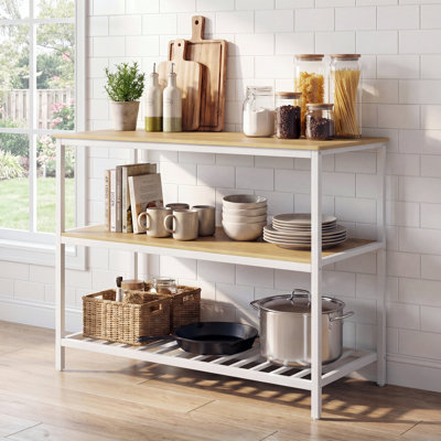 Riggle 47.4" W Kitchen Island with Open Shelves