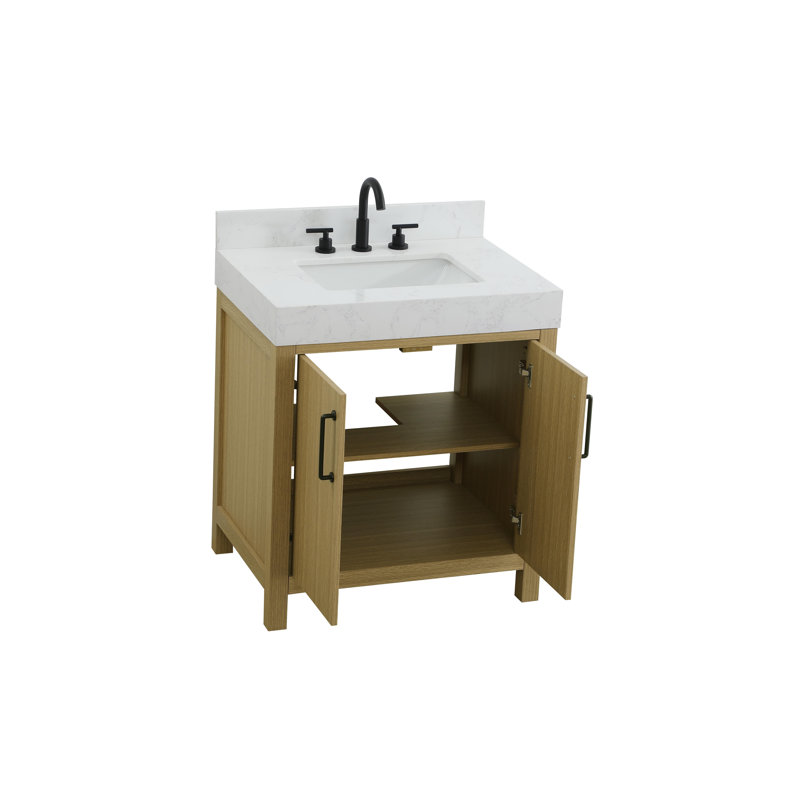 Ensemble de meuble-lavabo simple 30 po_VF60630-BS, Brun miel