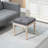 16" Vintage Ottoman, Tufted Foot Stool With Upholstered Seat, Rustic Wood Legs For Bedroom, Living Room, Gray-969135341