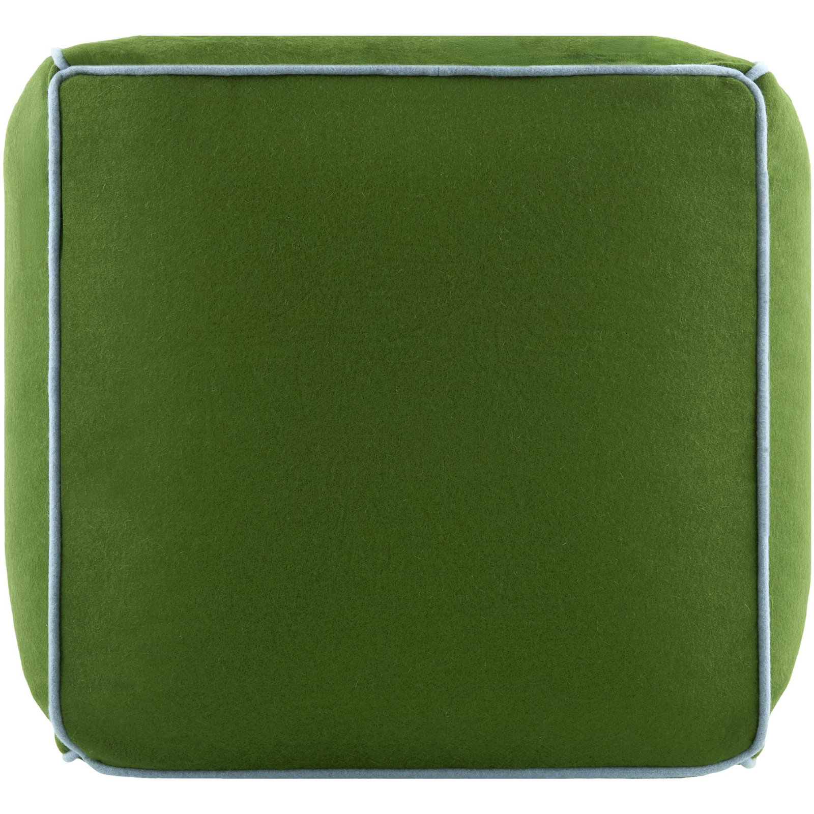 Ackerly Upholstered Pouf, Green/Blue