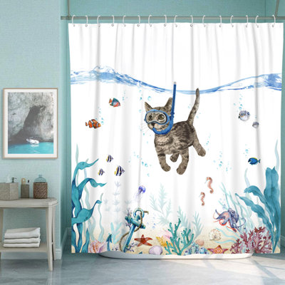 Funny Shower Curtain With Hooks