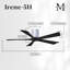 60" Irene 5-Blade Hugger Ceiling Fan with Wall Remote-1087667391-1087667333-1087667377