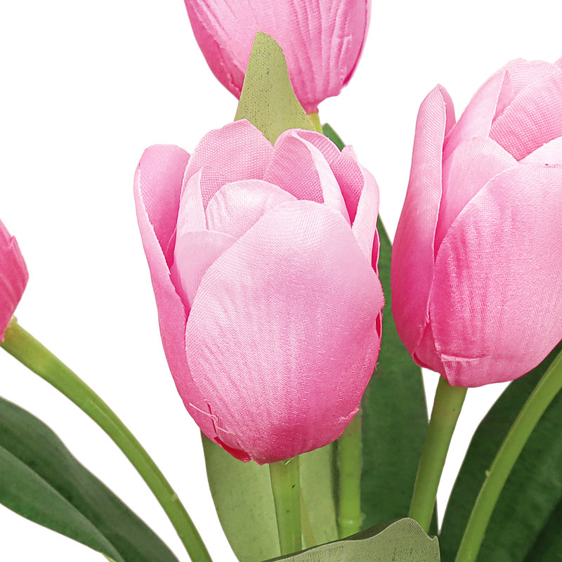 Bouquet de tiges de tulipes artificielles, Rose clair