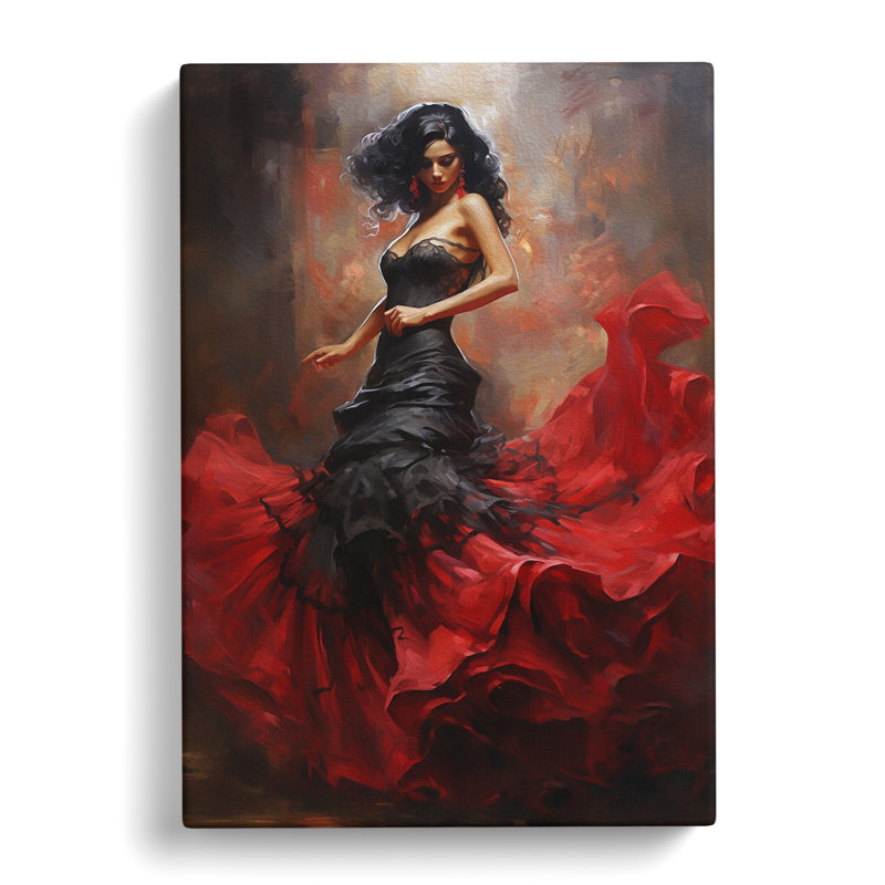 Flamenco Dancer Gothic - Wrapped Canvas Print, 76cm H x 50cm W x 3cm D