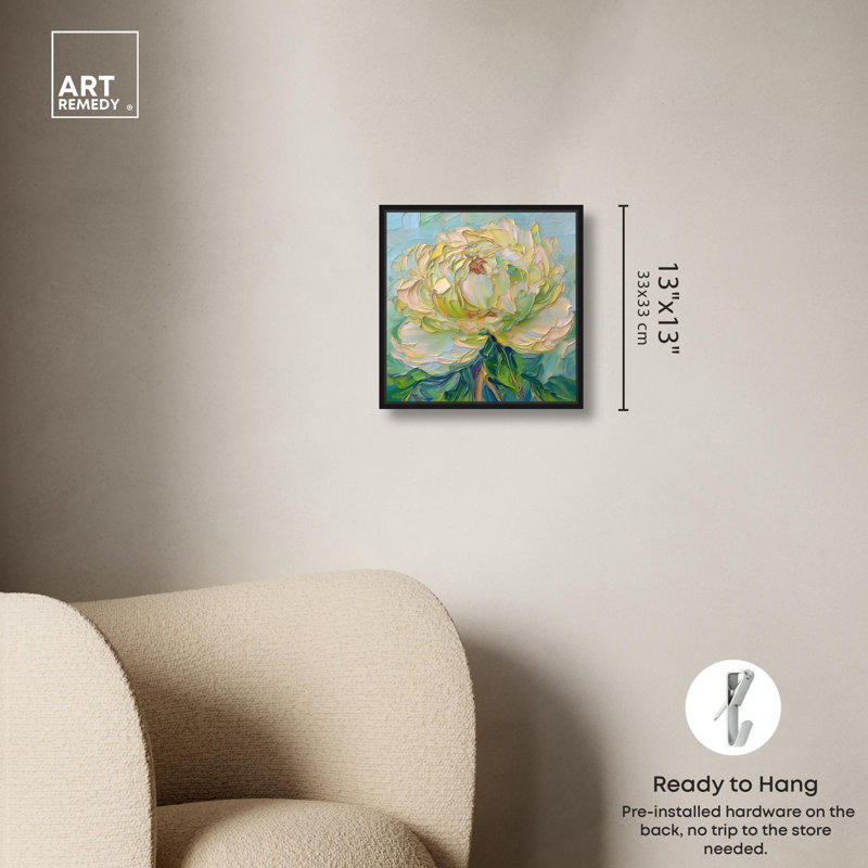 Impression sur toile Impressionist Bloom II par Art Remedy, H 13 po x l 13 po x P 1,8 po, Cadre flottant noir