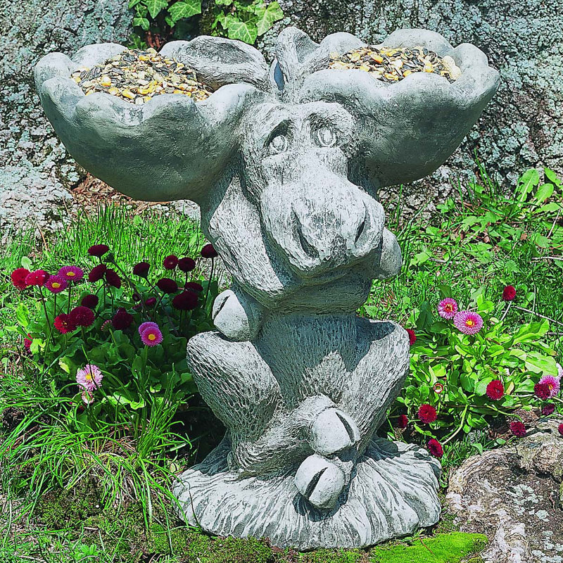 Mangeoire à oiseaux à plateau décoratif Moose, Mousse anglaise