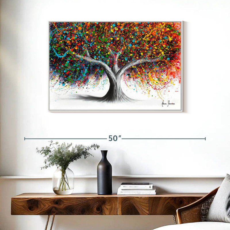 Arbre de célébration, Cadre flottant blanc, 37 po x 25 po