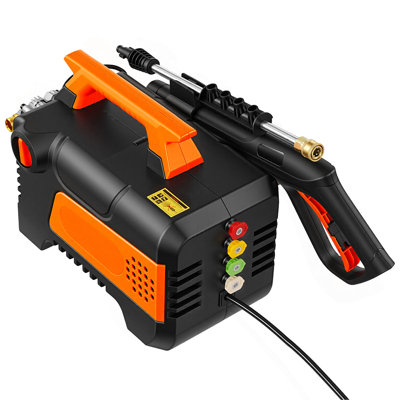 Electric Pressure Washer, 1958 Max PSI 2.5 Max GPM, Portable Power Washer with 4 Nozzles, Metal Extension Wand, Commercial-Grade 5-Piston Plunger Pump, High Pressure for  Cars,Driveways,Patios