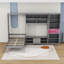 Lit escamotable simple en bois 2 tiroirs avec meuble télé, tablettes et armoire-213305016